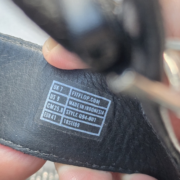 Fit flop Glitzy black sandals Lottie Back Strap Wedge - Picture 2 of 6